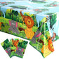 Tatuo 3 Pcs Jungle Animal Party Tablecloth 54 x 108 Inch Safari Animals Table Cover Plastic Zoo Jungle Wild Creatures Printed Di