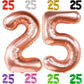 Katchon, Rose Gold 25 Balloon Numbers - 40 Inch | 25Th Birthday Balloons, Gold 25Th Birthday Decorations For Women | 25 Balloon Numbers Gold | 25 Years Balloons, 25Th Birthday Decorations For Men