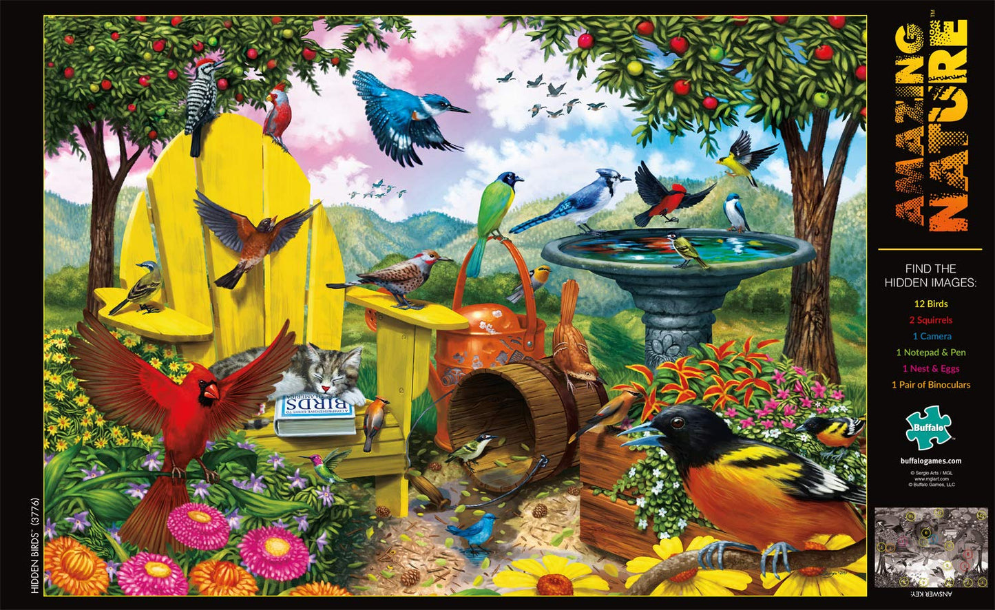 Buffalo Games - Amazing Nature Collection - Hidden Birds - 500 Piece Jigsaw Puzzle, 21.25'L X 15'W