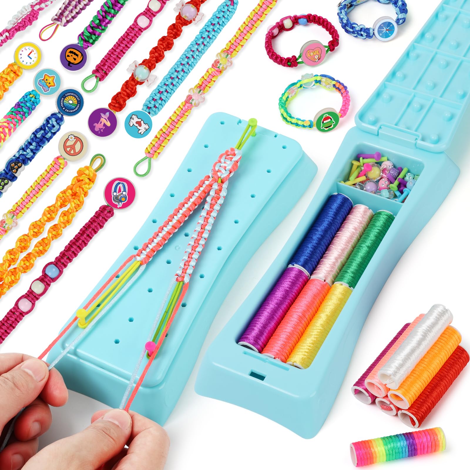 QXHOL Friendship Bracelet Making Kit for Girls - Arts Crafts for Kids String Bracelets Maker Set - Best Birthday Gift Ideas for 