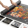 ropoda 1500 Pieces 46 x 26 Puzzle Mat Roll Up, Puzzle Saver with 4 Large Sorting Trays & Travel Storage Bag, Portable Rollup Puz