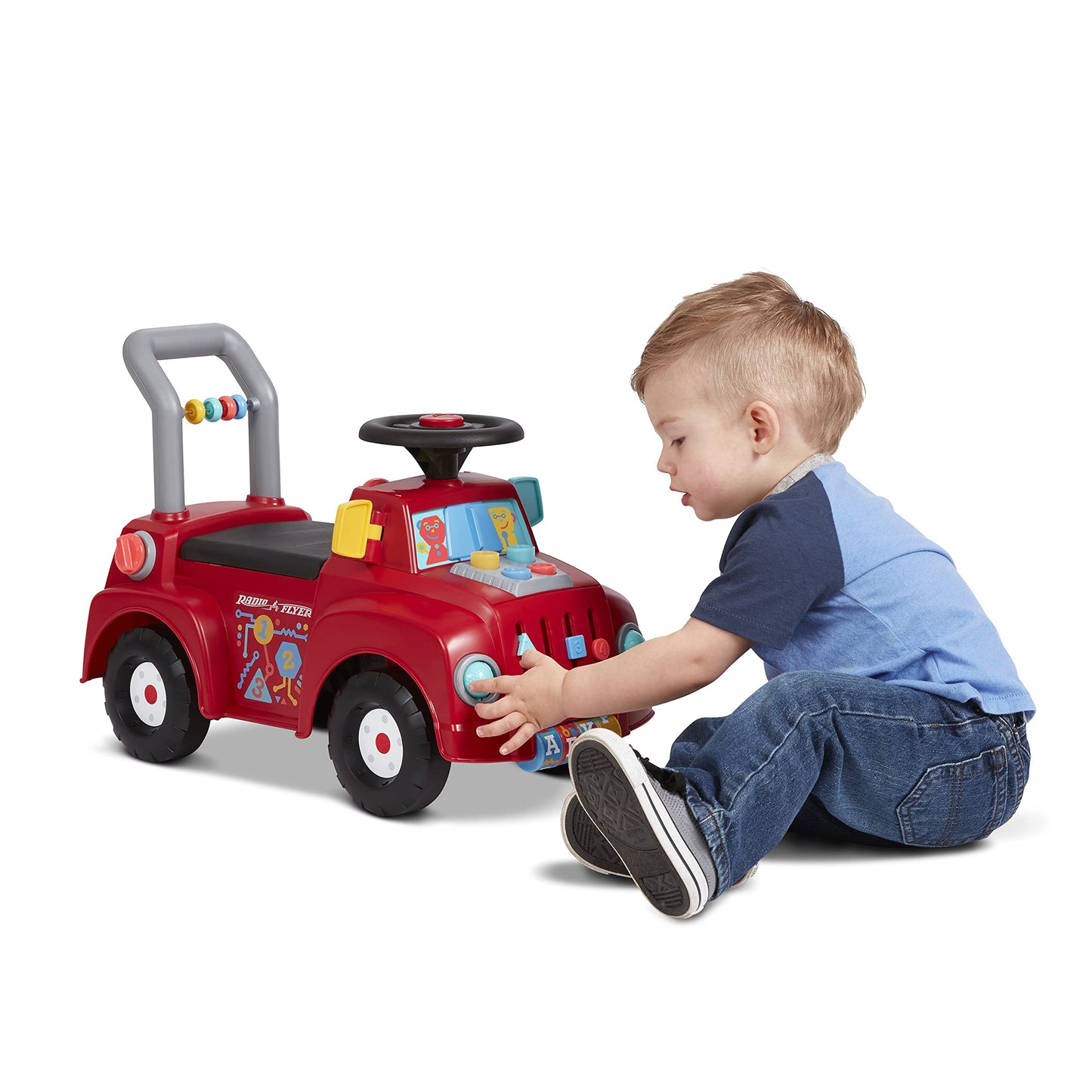 Radio Flyer Tinker Truck - Red, Large Toddler Ride On Toy with Lights & Sounds, Ideal for Ages 1-3
