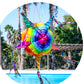 Celly Party Mexican Star Pinata, Rainbow Colorful 32 Inch Large Foldable Pinata for Birthdays, Cinco de Mayo, Halloween, Festiva