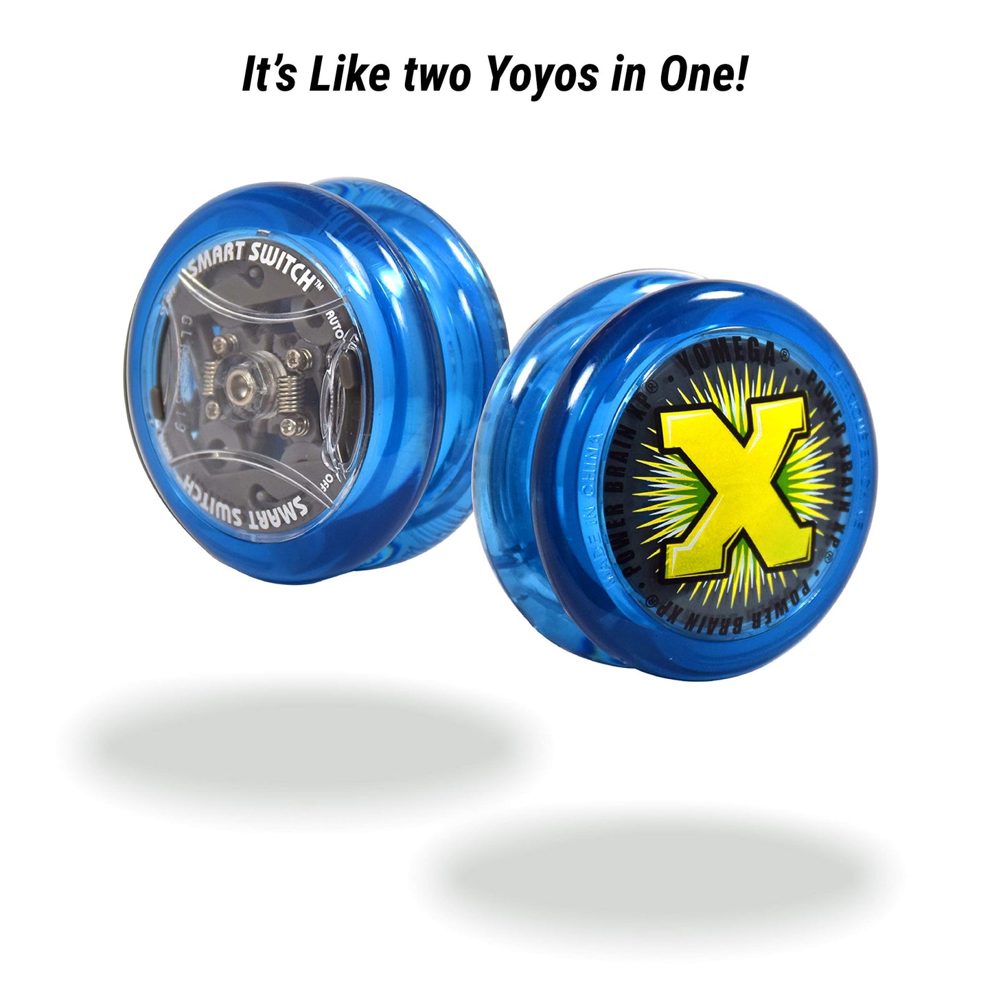 Yomega Power Brain Xp Yoyo - Professional Yoyo With A Smart Switch Which Enables Players To Choose Between Auto-Return And Manual Styles Of Play. + Extra 2 Strings & 3 Month Warranty (Blue)