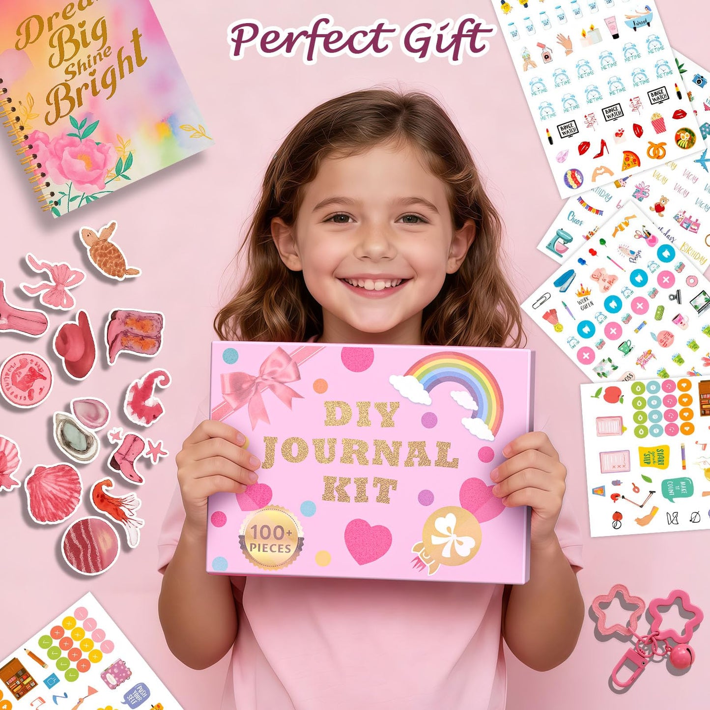 DIY Journal Kit for Girls 8-14 Gifts for Teen Girls Trendy Stuff Stocking Stuffers for Teen Girls Scrapbook Diary Supplies Set  Birthday Gifts for Girl Teen Daughter 6 7 8 9 10 11 12 13 14 Year Old