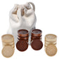 We Games Wooden Checkers Pieces Only (1.06 Inch), Checker Board Game & Backgammon Pieces, 24 Brown And Natural Stained Stackable Ridges With A Drawstring Storage Bag, Replacement Game Piece