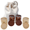 We Games Wooden Checkers Pieces Only (1.06 Inch), Checker Board Game & Backgammon Pieces, 24 Brown And Natural Stained Stackable Ridges With A Drawstring Storage Bag, Replacement Game Piece