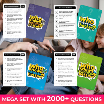 Quokka Who Knows Better? - Set 4 In 1 - Family Card Trivia Game | Fun Learning & Educational Questions For Families | Suitable For Boys & Girls