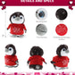 DolliBu I Love You Valentine Plush Grey Penguin - Cute Stuffed Animal with Red Shirt and Name Personalization Gift for Valentines Day  Birthday  Anniversary  Romantic Date - 9 Inches