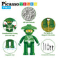 Picasso Toys Magnetic Figures 4 Piece Ninja Character Action Building Block Tiles Toddler Toy Set Magnet Expansion Pack Ages 3 A