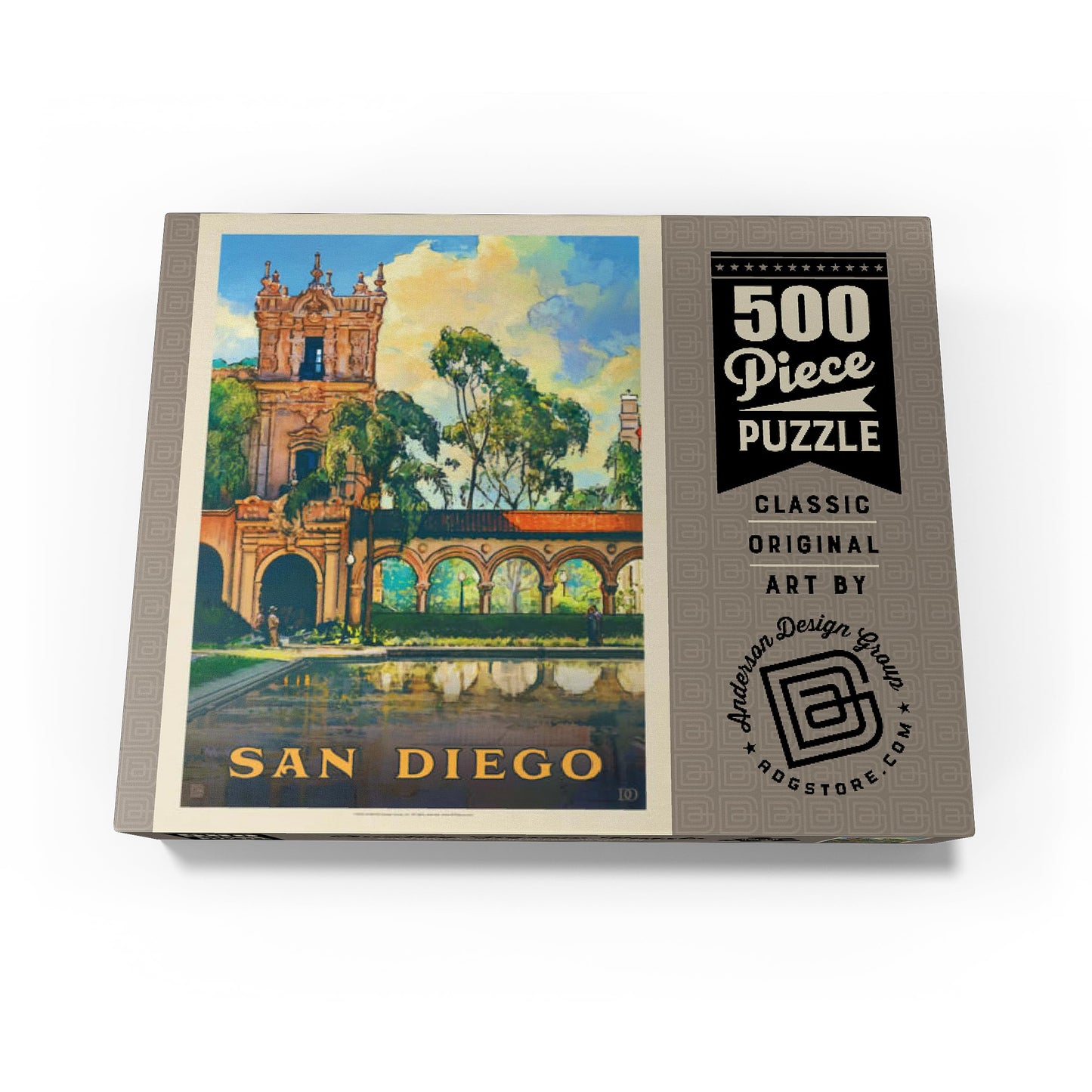 MyPuzzle San Diego, CA: Balboa Park, Vintage Poster - Premium 500 Piece Jigsaw Puzzle for Adults