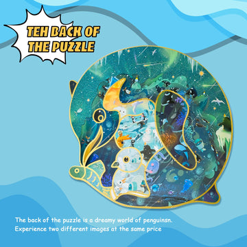Has Floor Puzzles For Kids Ages 3+, Double-Sided Penguin And Polar Bear Shape Puzzle, Ocean World Puzzles, 48 Pieces Children Jigsaw Puzzle For Boys And Girls Gifts