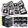 Dr.Rapeti Soft Cloth Books Baby Books Bath Books 6-Pack for Baby Infant Toddler Kids High Contrast Black and White Crinkle Washa