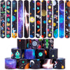 MCPINKY Slap Bracelets, 48PCS Kids Slap Wristbands with UFO Astronaut Space Stars Pattern Snap Bracelets for Valentine's Day Par