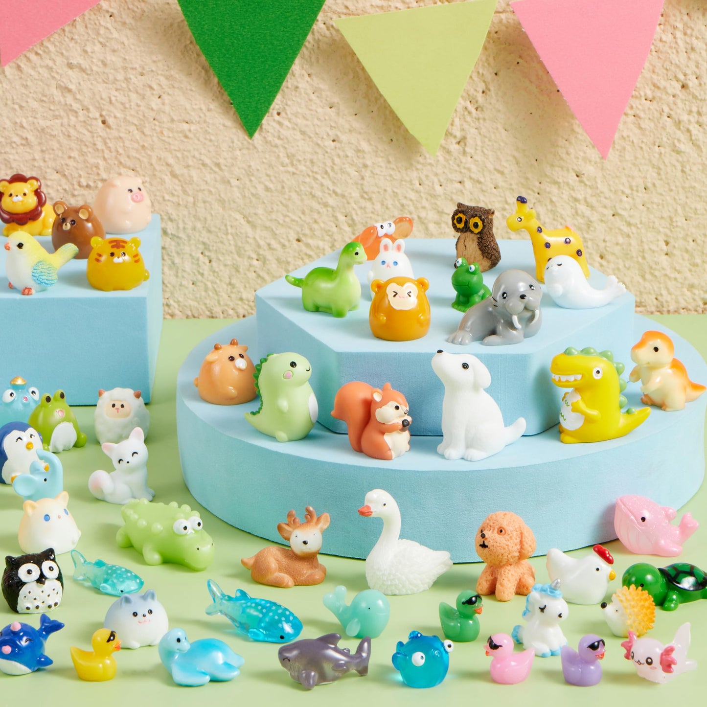 Joyin 50 Pcs Mini Resin Animals Figures, Mix Resin Animal Figurines For Cute Garden Decorations, Slime Charms For Crafts, Diy Mi