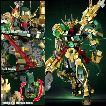 HIGH GODO Mech Robot Building Set  MOC China Guan Yu General Chinoiserie Mech Action Figures Model   Hero Warrior Collectible Display Toys Gifts for Boys mature-themeds 12+ (1408PCS)