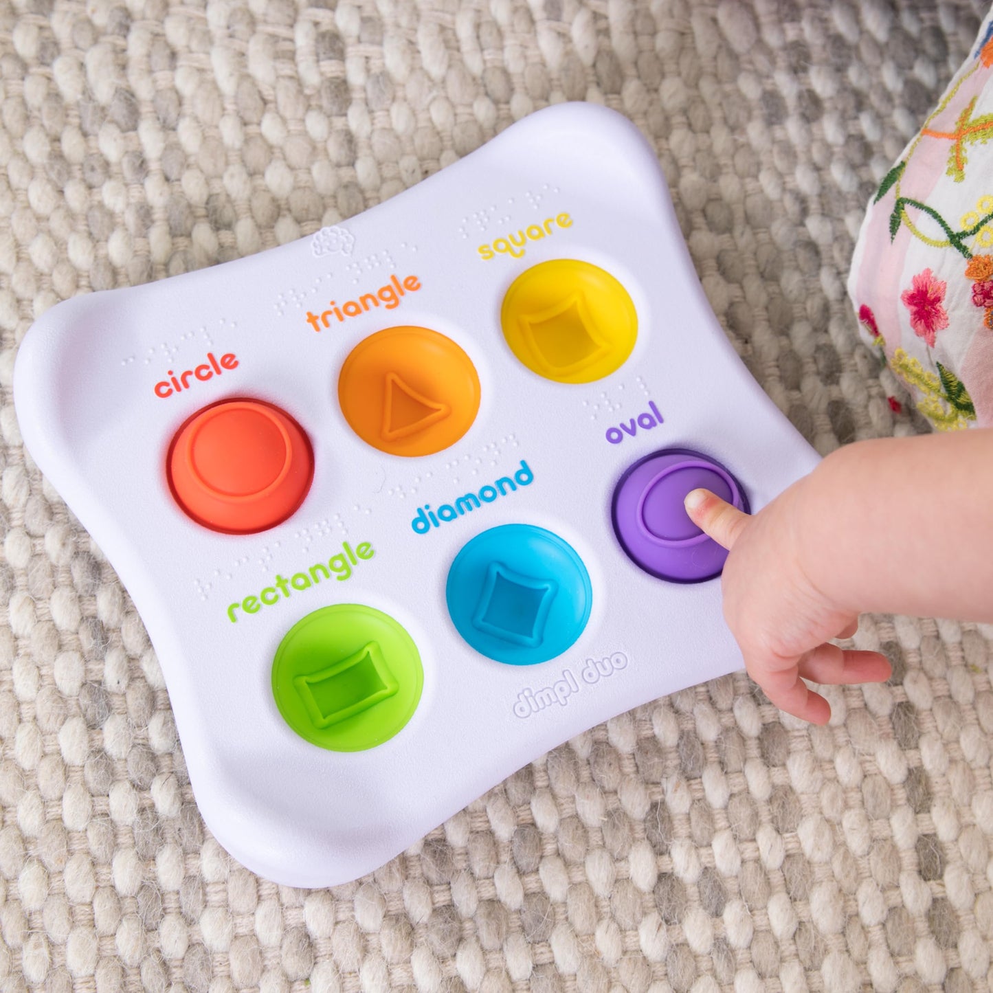 Fat Brain Toys Dimpl Duo, Early Learning Sensory Toy For Babies 1 Year+ & Toddlers, Interactive Baby Toys With Braille, Fidget T