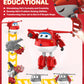 Super Wings Toys, Jett Transformer Toys 5 Inch, Airplane Toy For Kids 3-5 Years Old, Transforming From Toy Jet To Robot, Real Mobile Wheels, Birthday Party Supplies For Preschool Boys And Girls Red