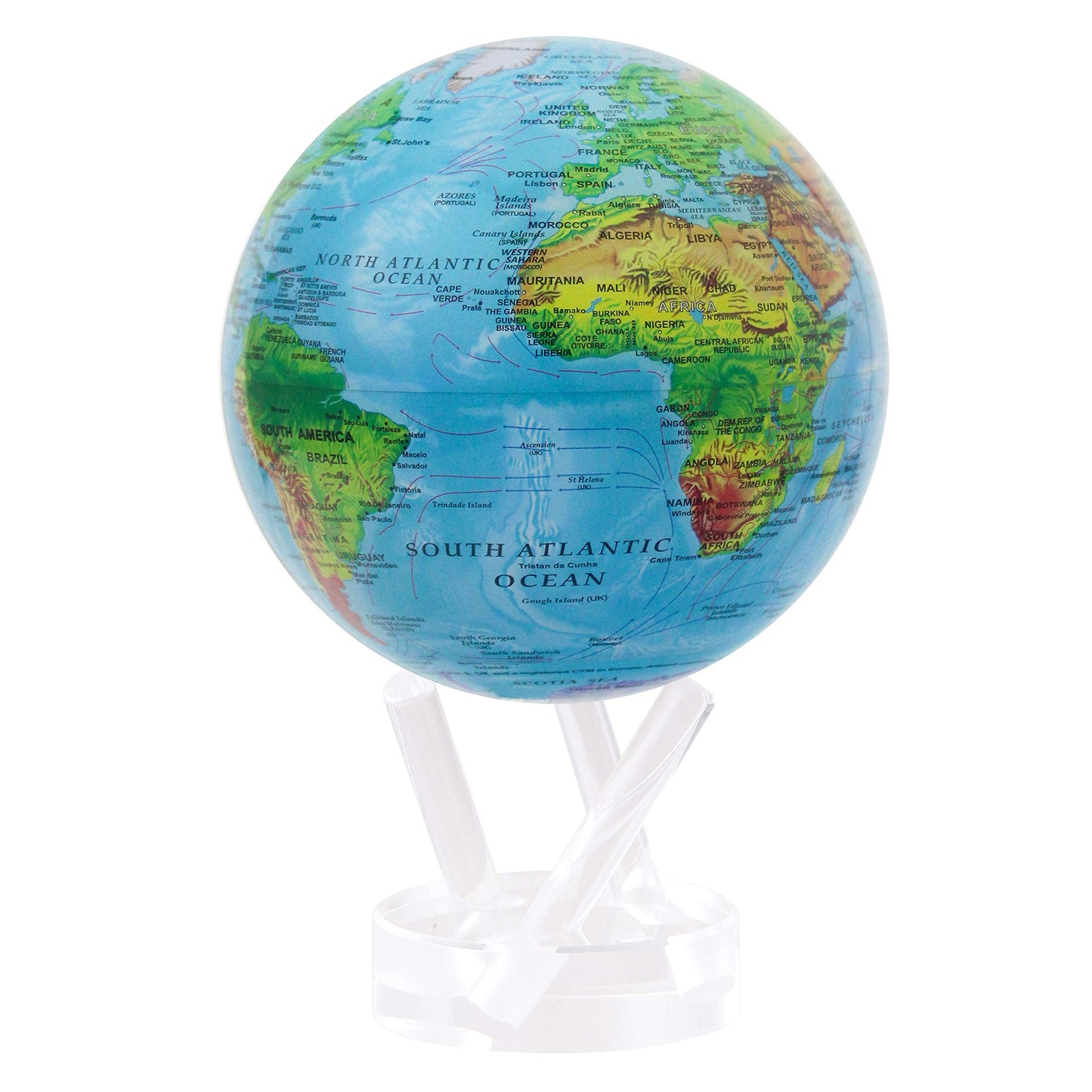 Mova Globe Blue Relief Map 4.5'