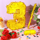 Sratte Number Piñata Birthday Piñata Decorations Gold Foil Piñata With Stick Blindfold Confetti For Boy Girl Birthday Party Decorations Anniversary Celebrations Fiesta Supplies(Number 3)