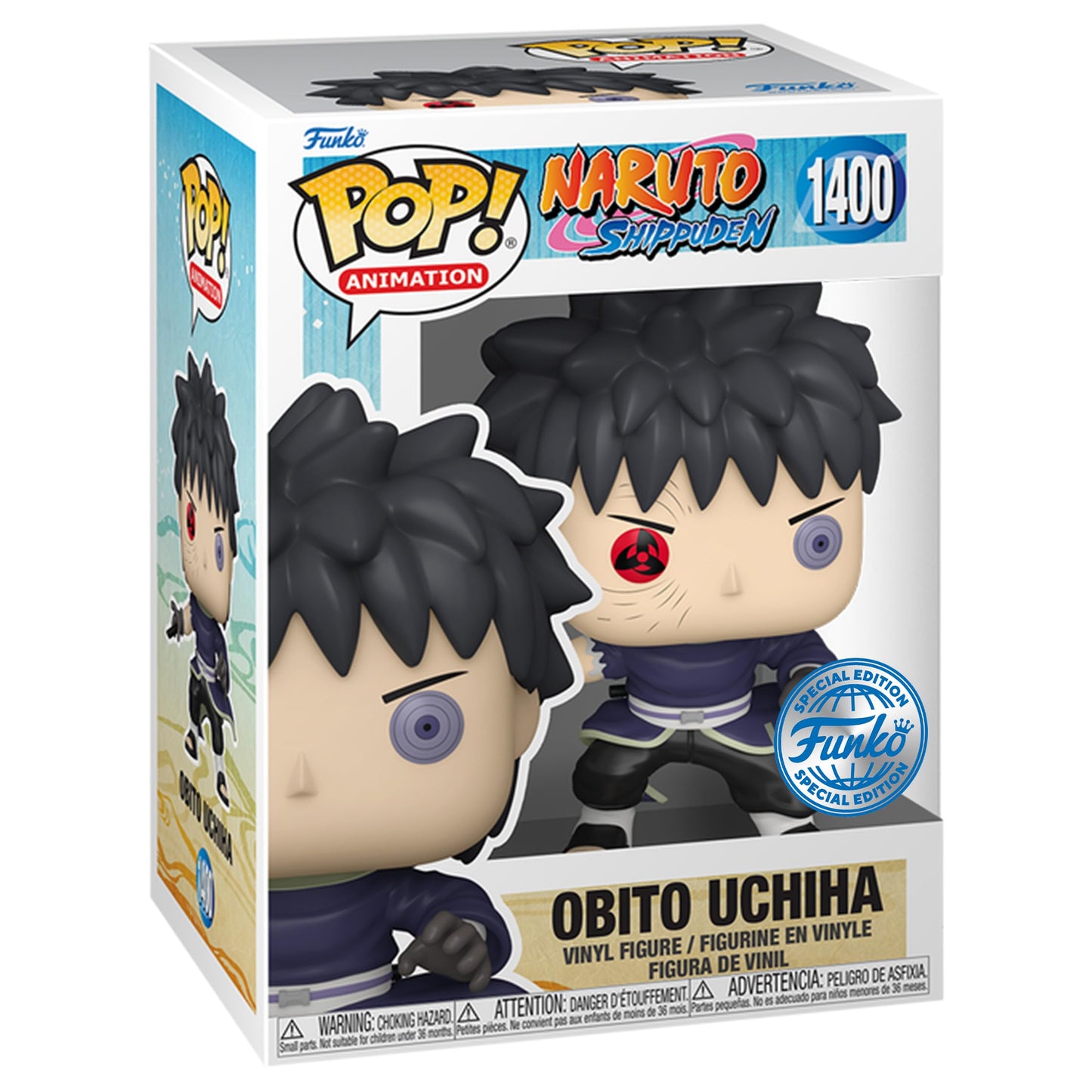 Funko Pop! Naruto Shippuden Obito Uchiha Unmasked Figure - Red and White, Entertainment Earth Exclusive, Model 68270