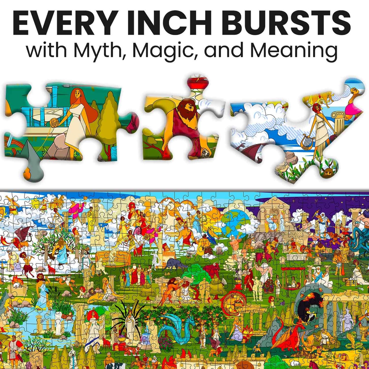 QUOKKA 1000 Piece Puzzle for mature-themeds Greek Gods - mature-themed Puzzles with Secret Tasks & Immersive Audio Story of Ancient Myths and Legends for Deep Relaxation for Challenge Puzzle Lovers