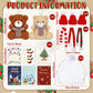Poen 24 Set Christmas Gift 4 Inch Mini Christmas Stuffed Plush Bear With Santa Hat Scarf Christmas Cards Organza Bags Xmas Stuffed Small Bear Toy Set For Xmas Holiday Party Favor(Stylish Style)