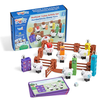 Hand2Mind Numberblocks Sheep Farm Mathlink Cubes Activity Set, Preschool Learning Activities, Counting Blocks, Kids Educational Toys, Number Math Manipulatives For Preschoolers, Easter Gifts For Kids