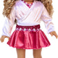 Ice Skating Girl - 4 Piece Ice Skating Outfit For 18 Inch Doll - Pink Leotard With Skirt, White Warmup Sweater And White Ice Skates - 18 Inch Doll Clothes (Doll Not Included)
