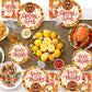 Kepeel 96 Pcs Fall Thanksgiving Party Supplies Give Thanks Party Plates Fall Pumpkin Turkey Autumn Party Plates Napkins Set Disp