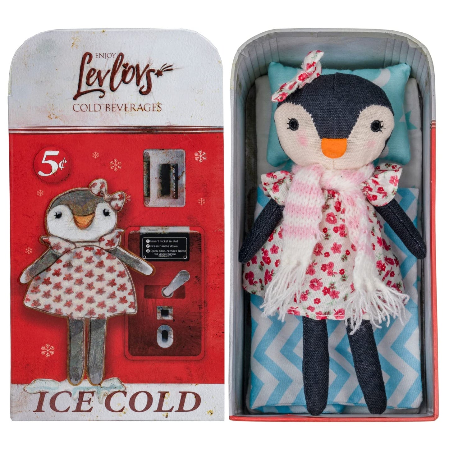 Levlovs Christmas Penguin Mouse In A Matchbox Toy Baby Registry Gift Penguin Plush Toy