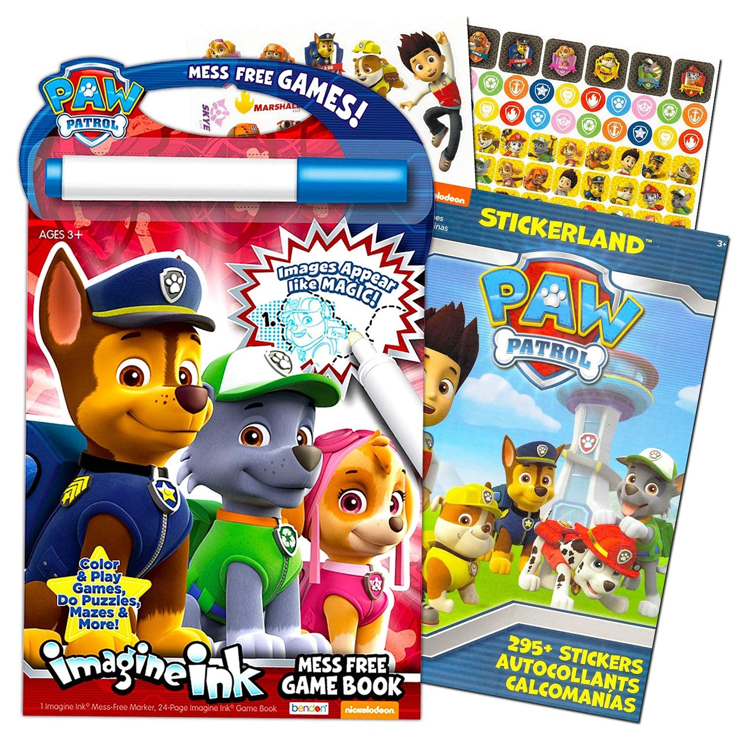 Paw Patrol Imagine Ink Book and Sticker Pack Set | Imagine Ink Book, Sticker Pack and Mess Free Marker | Paw Patrol, The Movie