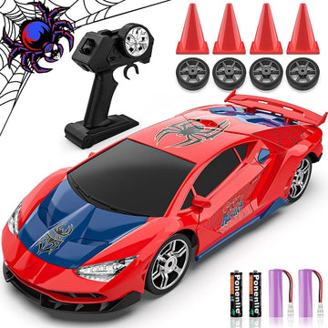 FunnyHall Spider RC Drift Car, 1:24 Remote Control Car 2.4GHz 4WD 15KM/H High Speed RC Cars with LED Lights Racing and Drifting