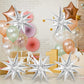 60 Pcs Silver Star Balloons Explosion 12 Point Foil Cone Balloons Magic Starburst Balloons Large For Wedding Anniversary Backdro