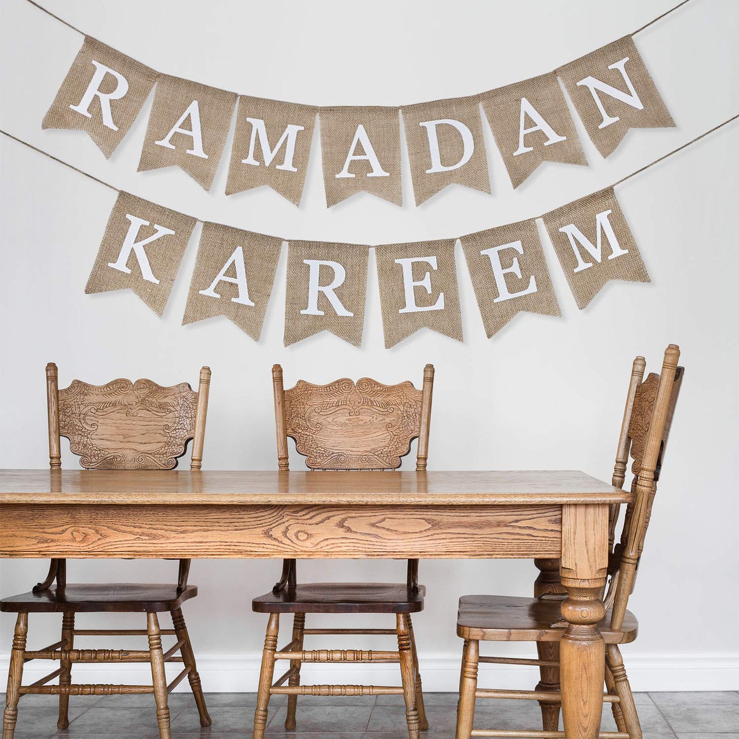 Ramadan Mubarak Banner Ramadan Kareem Decorations Eid Burlap Bunting Gold Eid Mubarak Banner Party Supplies for Home Muslim Fest