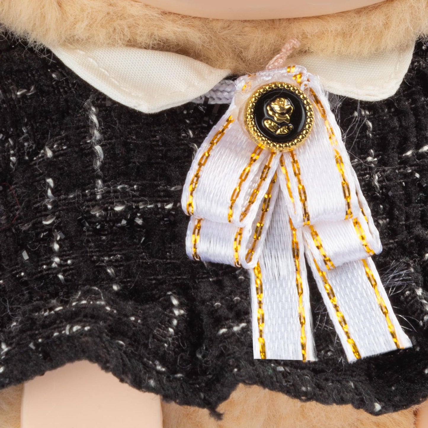 enhanced Doll Clothes - elegant Chic Style Set for 17cm Dolls  Doll Outfit for Display  Collectors  Gift - Cute Miniature Fashion Accessories - Black Camellia (No Doll)