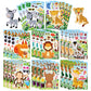24 Sheets Animal Stickers For Kids Toddler, Jungle Animal Stickers Make-A-Face Sticker Sheets Make Your Own Animal Mix And Match