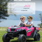 Elemara Ride On Cars 2 Seater W/Sun Shade, Dump Bed And Shovel, Ride On Toy For Big Kids, 12V 10Ah 4Wd Powered Electric Car, Sid