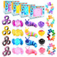 Cevioce 20Pcs Fidget Toys Adults Pack,Stocking Stuffers For Teens Boys Girls,Autism Sensory Toys With Fidget Spinner Slug Magnetic Rings,Squishy Fidget Toys Adhd Stress Relief,Party Favor For Kid-Bpyp