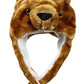 Bioterti Plush Fun Animal Hats -One Size Cap - 100% Polyester With Fleece Lining (White Leopard)