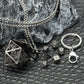 PJOY Mini Dice Set Tiny DND Dice with Hollow D20 Cage D&D Portable 7PCS Keychain Mini Metal Dice Set for Role Playing Dice Games