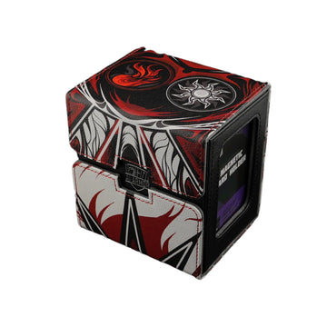 Ai protective covering MTG Commander 100+ Card Custom Art Deck Box With Storage (Red/White)