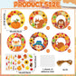 36 Sets Fall Animal Wreath Craft Kits DIY Autumn Scarecrow Pumpkins Paper Wreath Hanging Ornaments Make Your Own Thanksgiving Pa