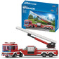Apostrophe Games Fire Truck Building Block Set - 294 Pieces, Plastic, Red, Extended Ladder Firefighter Model