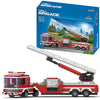 Apostrophe Games Fire Truck Building Block Set - 294 Pieces, Plastic, Red, Extended Ladder Firefighter Model