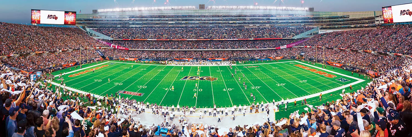 Masterpieces 1000 Piece NFL Chicago Bears Jigsaw Puzzle - Panoramic 13"x39" - Team Colors - Model CHB1031