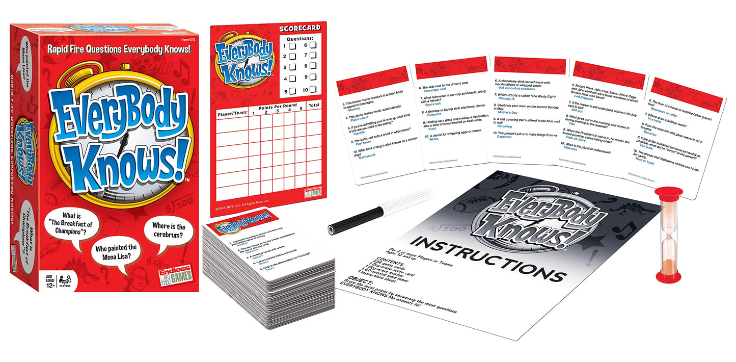 Endless Games Everybody Knows! - Trivia Card Game - 2018 Edition (Pack of 2)