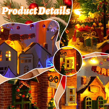 Diy Christmas Book Nook Kit, Diy Dollhouse Booknook Bookshelf Insert Decor Alley, 3D Wooden Puzzle Bookends Model Build-Creativi
