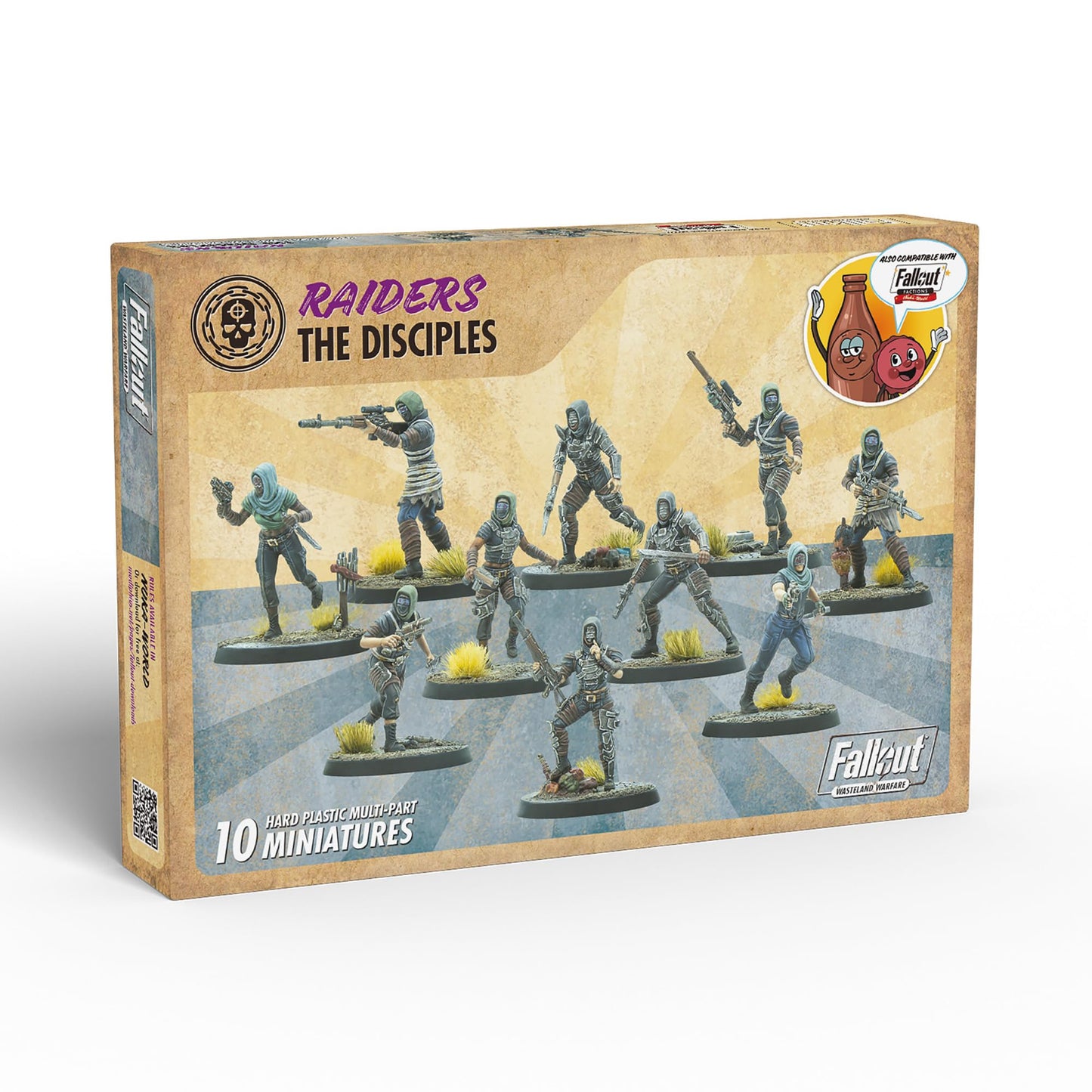 Modiphius Entertainment: Fallout Wasteland Warfare: Raiders - The Disciples - 10 Unpainted Figures  Nuka World Wave  Miniatures Compatible w/ Factions