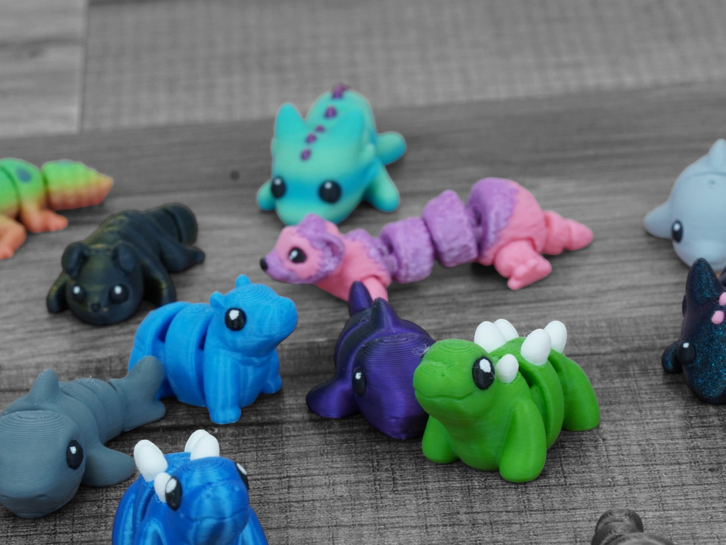 Articulating Mini Animal Fidget Toy Mystery Pack | Cute 3D Printed Desk Toy for Stress Relief | Eco-Friendly | Made in USA (5 Pa